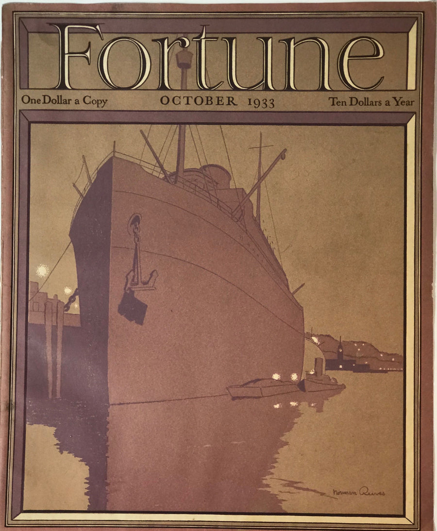 Full color cover page of Fortune Magazine, October 1933