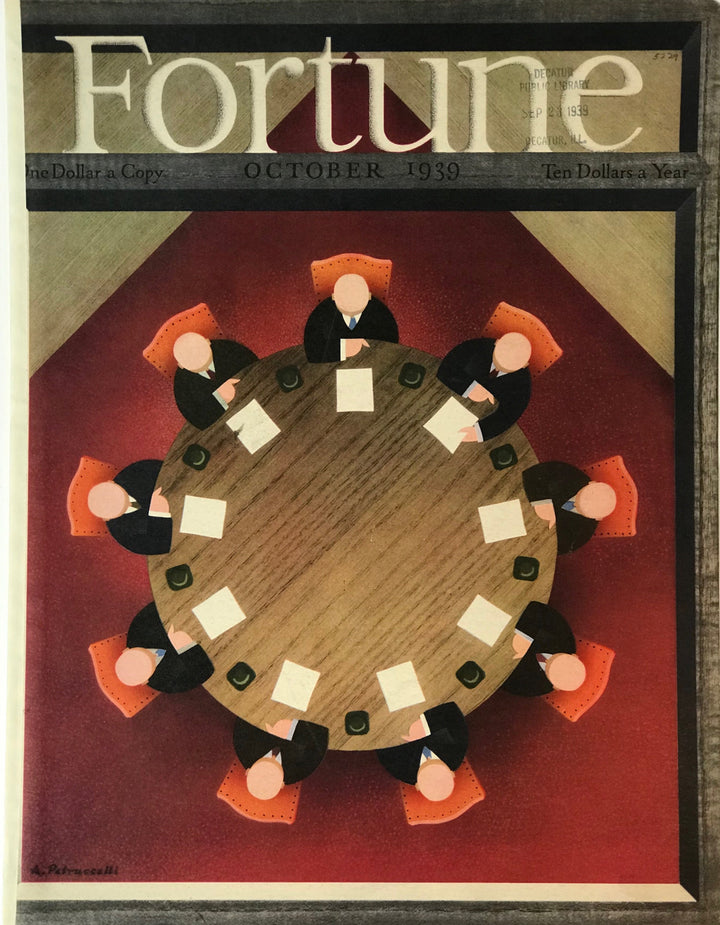 Full color cover page of Fortune Magazine, October 1939