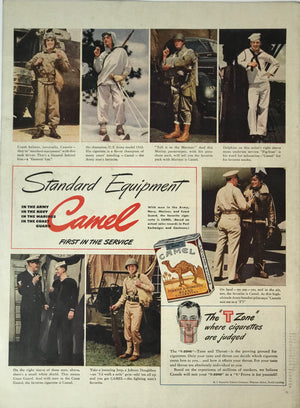 WWII Era Full Page Advertisement for Camel Cigarettes