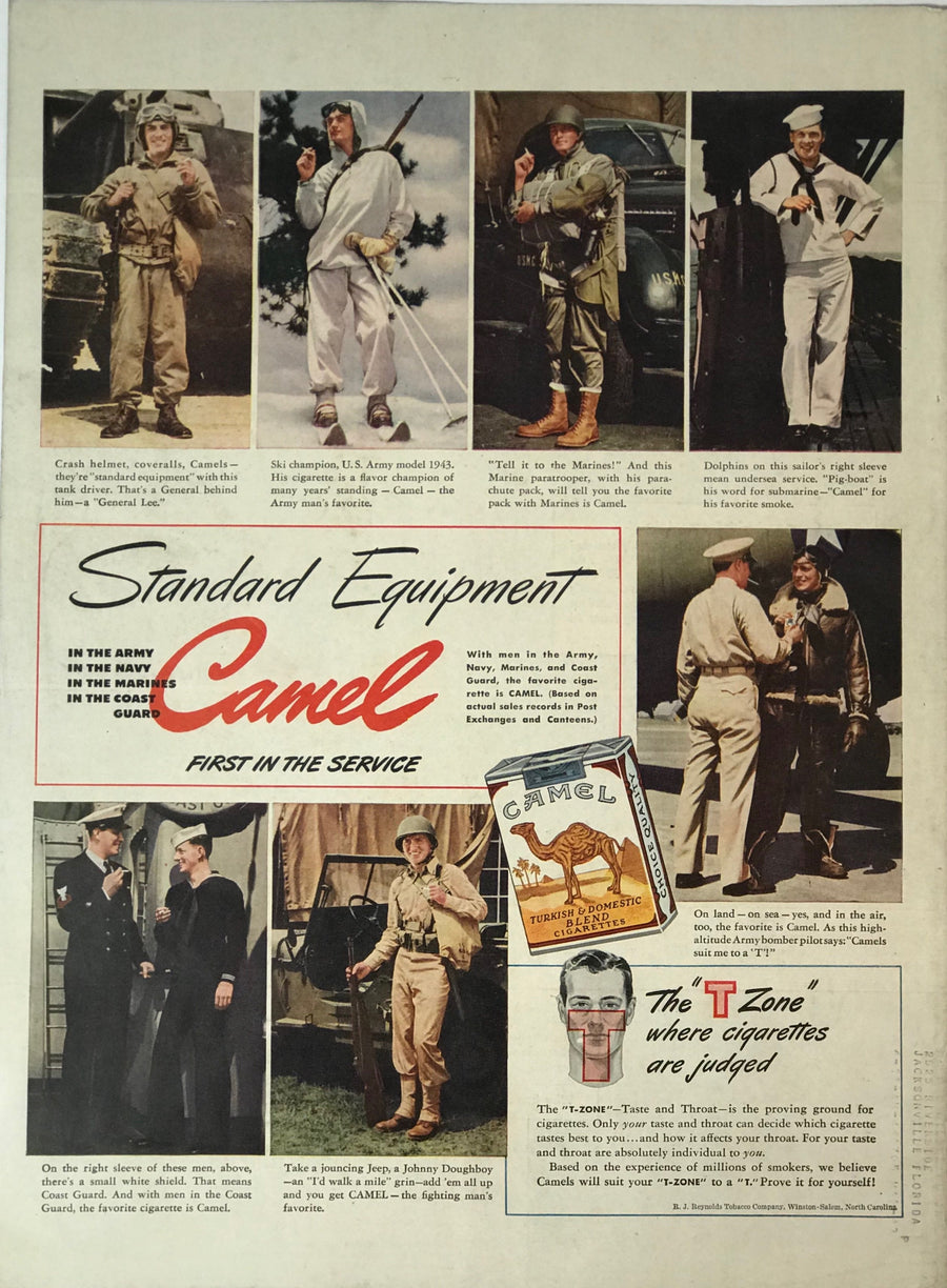 WWII Era Full Page Advertisement for Camel Cigarettes