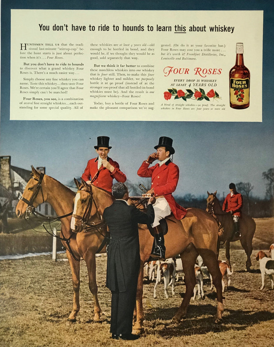 WWII Era Full Page Advertisement for Four Roses Whiskey