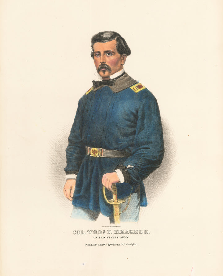Antique Print: Col. Thomas F. Meagher by: Wagner & Winch, 1862