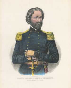 Antique Lithograph Print: Major General John C. Fremont by Wagner & Winch, 1862 - Colored