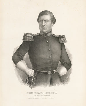 Lithograph Print of General Franz Siegel by Wagner & Winch, 1862