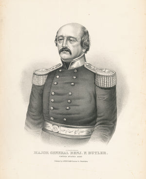 Antique Lithograph Print: Major General Benjamin F. Butler by: Wagner & Winch, 1862