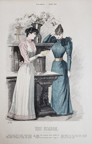 1891 The Season Volume X. - Printed Color Fashion Plate