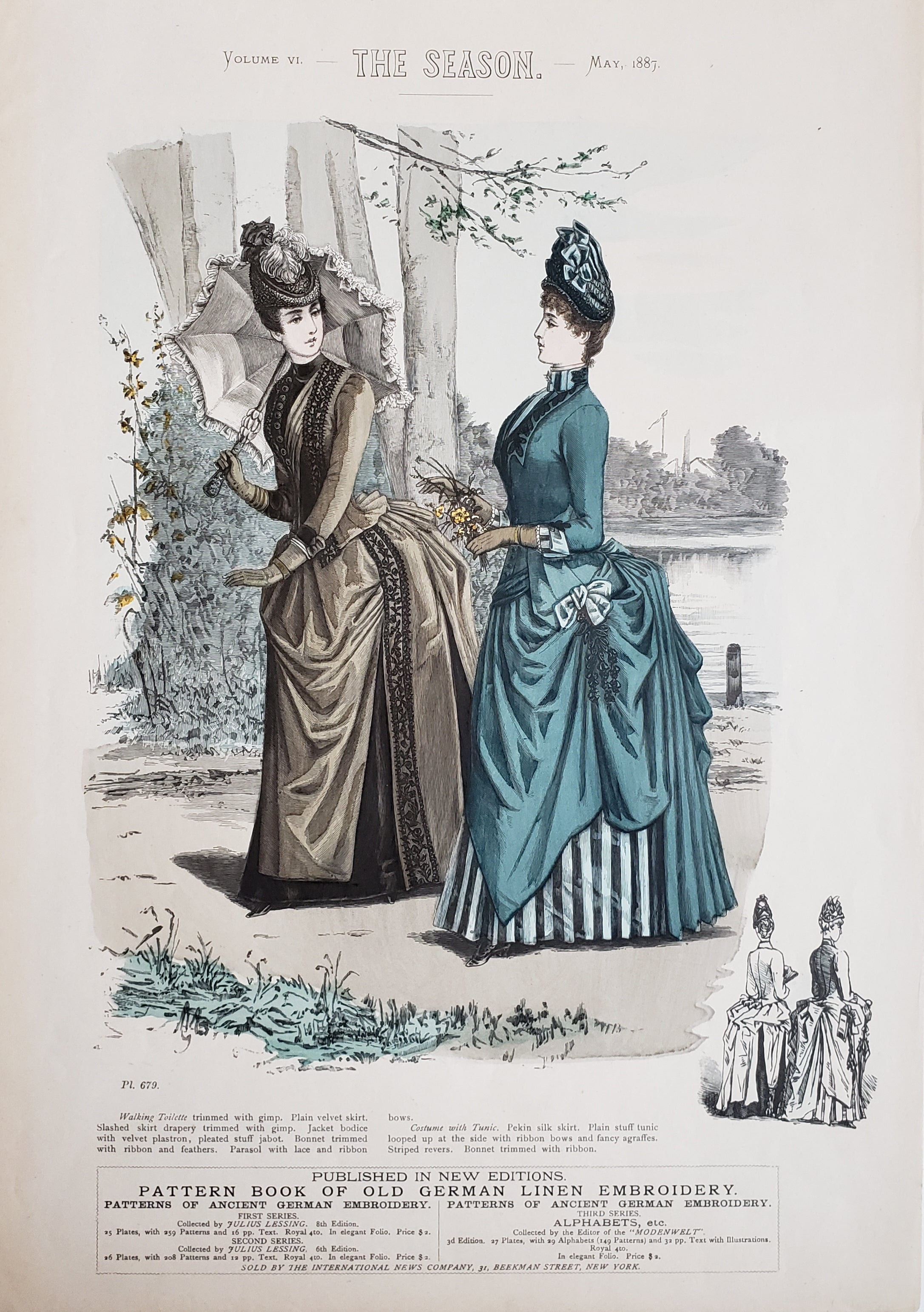 Framed Print of BALL AND WALKING TOILETTES, 19th Century Fashion