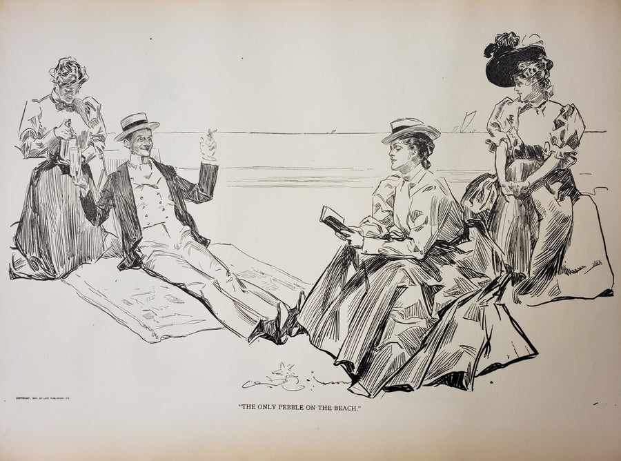 Fine Print of The Only Pebble - Charles Dana Gibson 1906