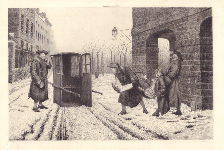 Antique Art Print: A Winter Monrning, by Joseph Nash, 1893