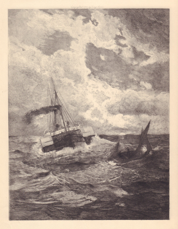 Antique Art Print:  A Narrow Escape by H. Schnars-Alquist