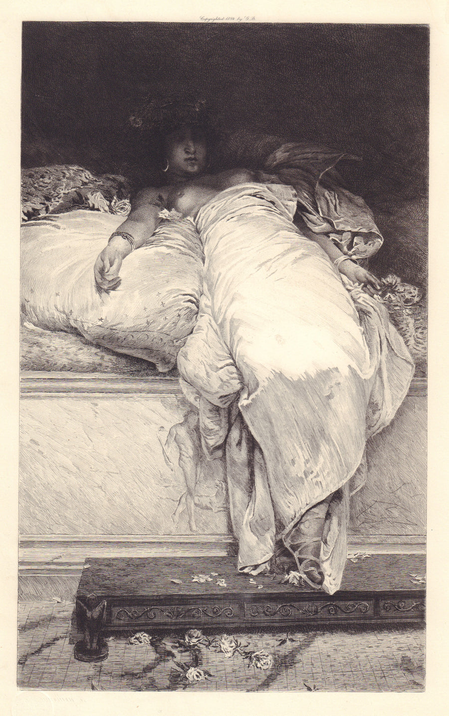 Antique Art Print: Messalina, by Henrique Bernardelli, 1893
