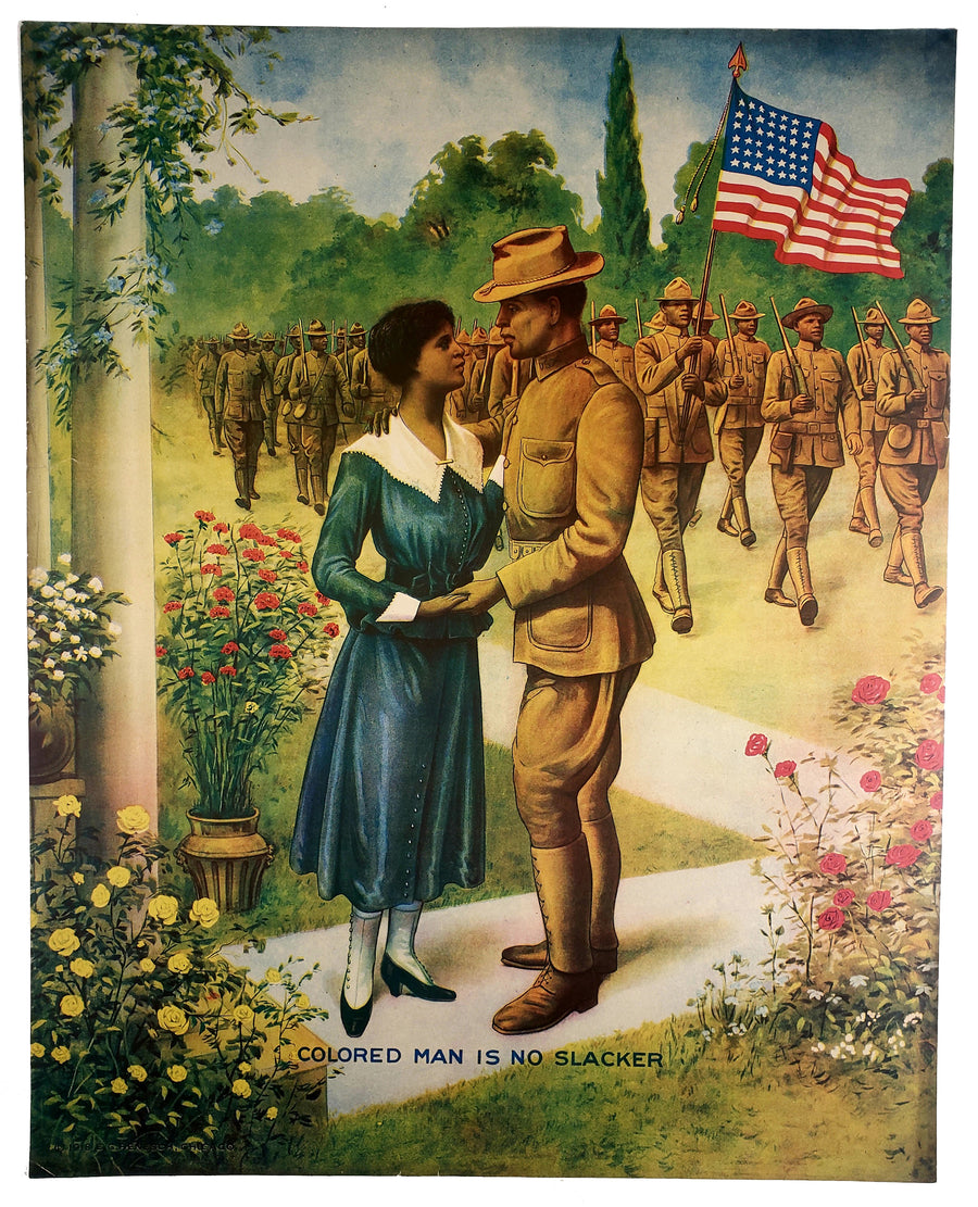 Colored Man is No Slacker WWI Propaganda Poster, E.G. Renesch, 1918