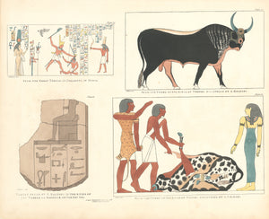 Antique Lithograph Print: Plates Illustrative of the researches and operations of G. Belzoni in Egypt and Nubia By Giovanni Belzoni, 1st edition 1820 - From the Tombs of the Kings at Thebes - Plate 13, 14, 15, 16