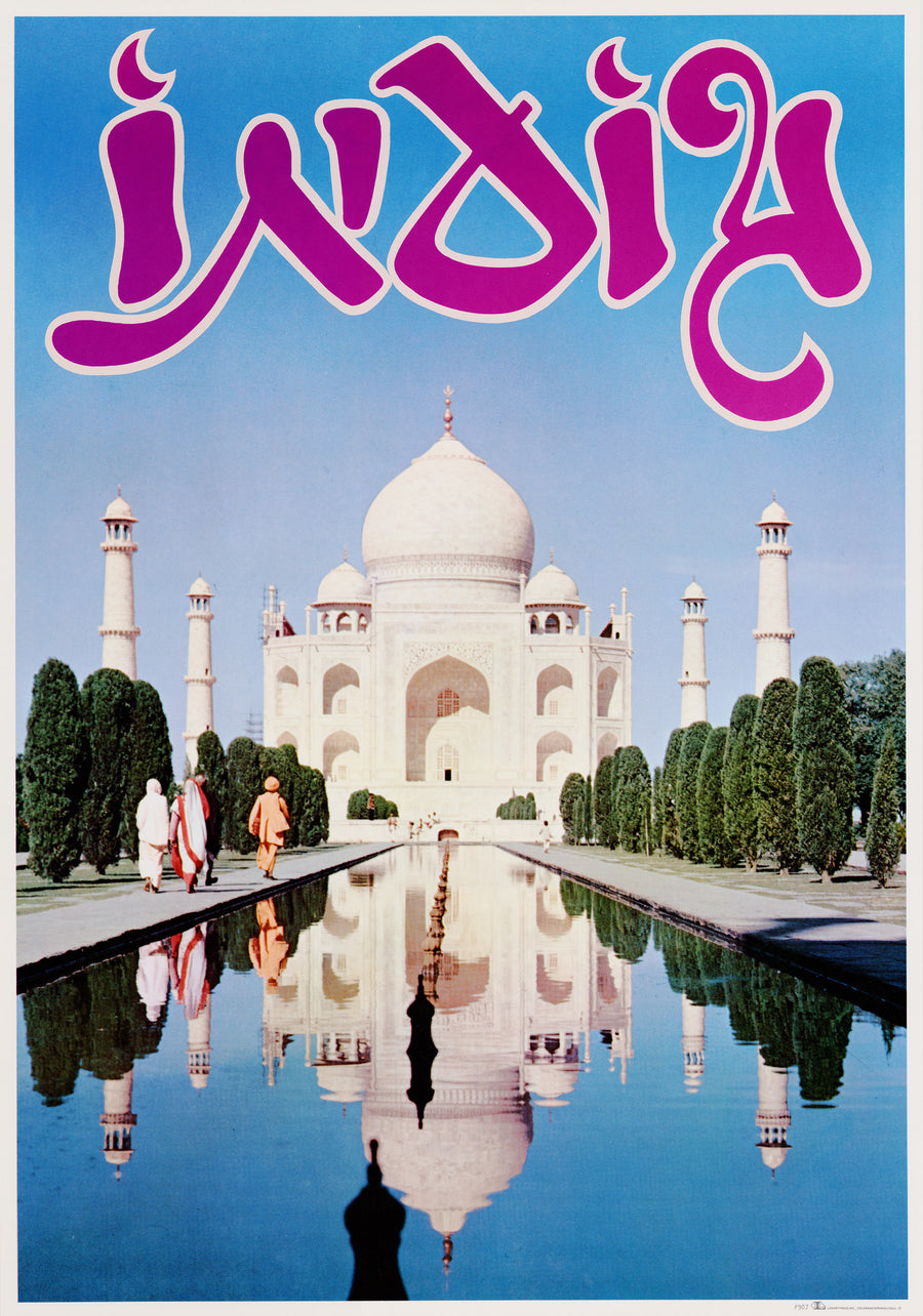 Vintage Travel Poster: India, Taj Mahal by Looart Press, 1968
