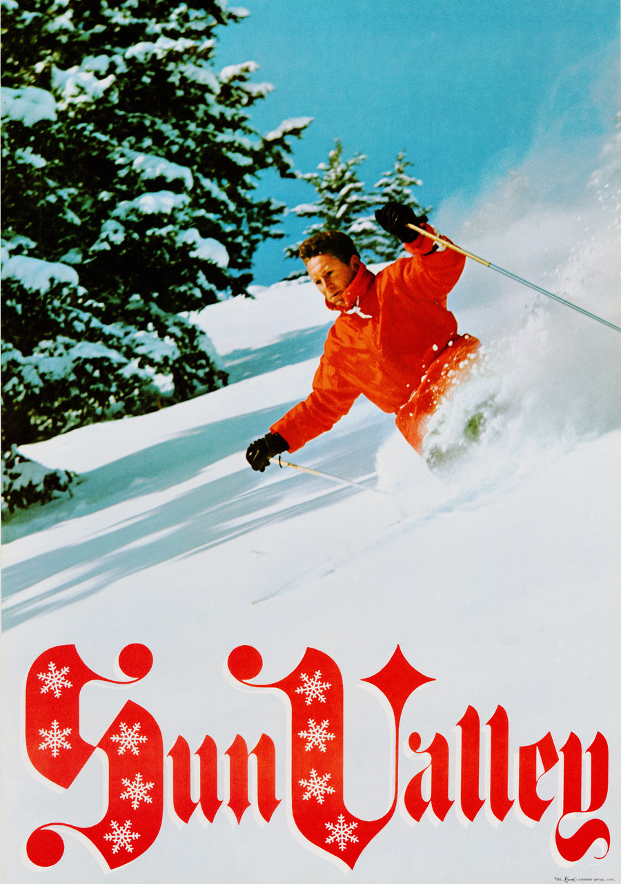 Vintage Ski Travel Poster: Sun Valley, Idaho by Looart Press, 1968