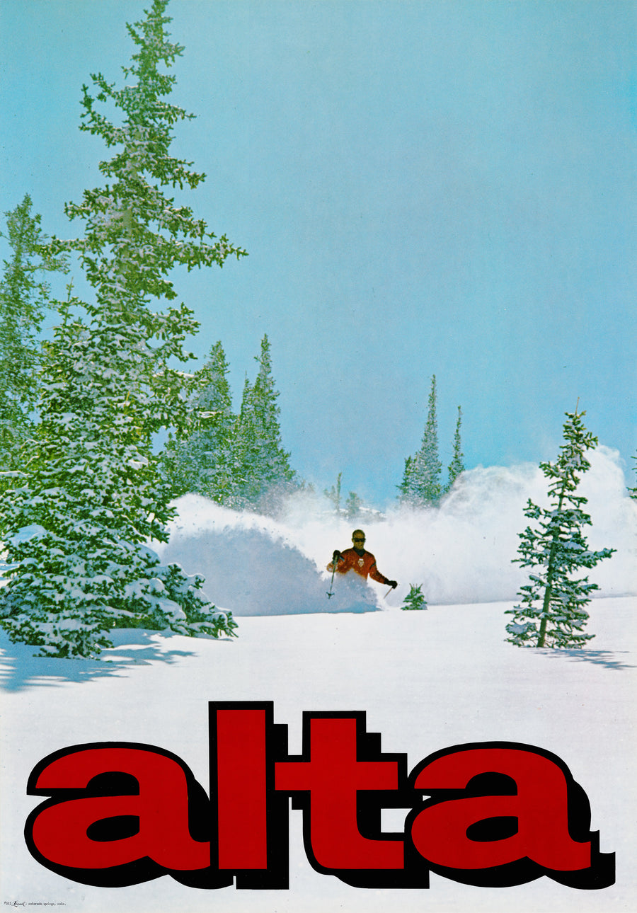 Vintage Ski Travel Poster: Alta, Utah by Looart Press, 1968