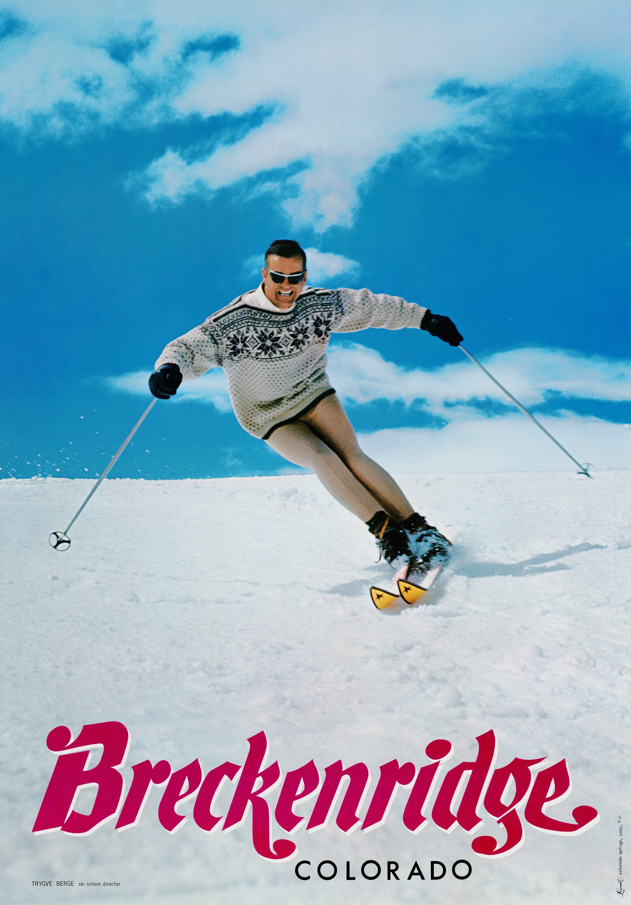 Vintage Ski Travel Poster Breckenridge Colorado by Looart Press