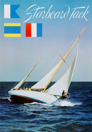 Vintage Sailing Poster: Starboard Tack , Looart Press, 1968