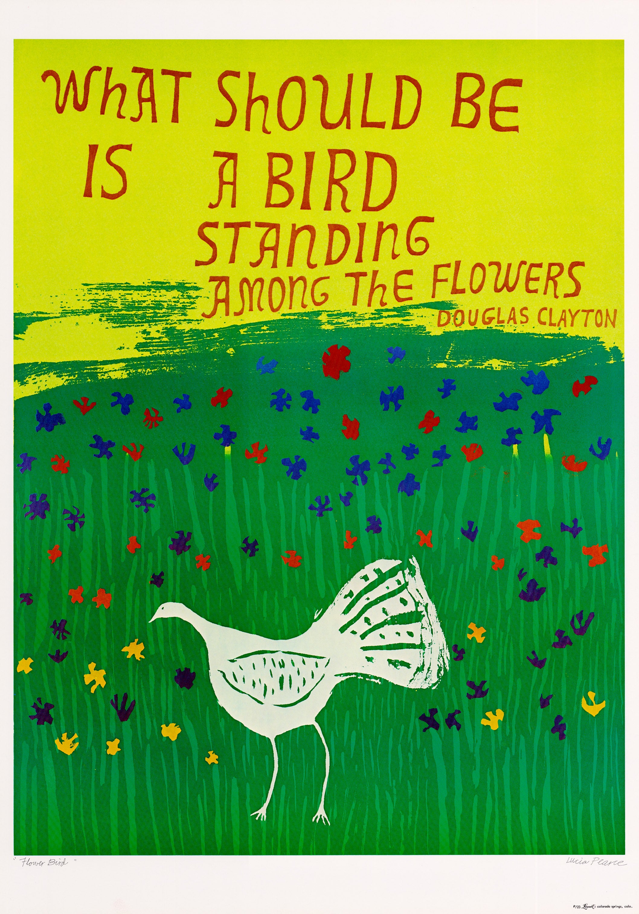 Vintage Poster: Flower Bird by Lucia Pearce, quote by Douglas Clayton ...