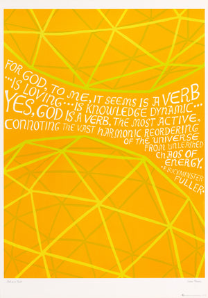 Vintage Poster: God is a Verb, quote by R Buckminster Fuller