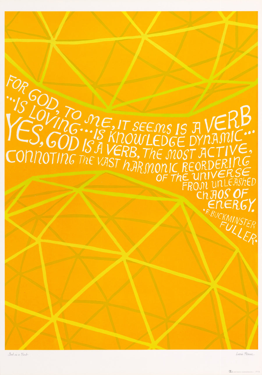 Vintage Poster: God is a Verb, quote by R Buckminster Fuller