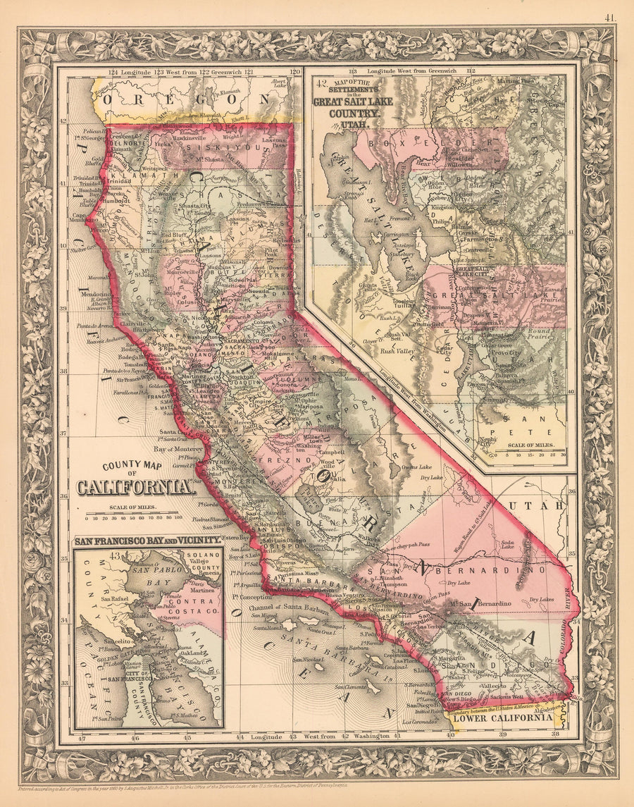 1860 County Map of California