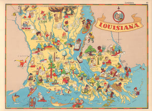 Pictorial Map of Louisiana by Ruth Taylor White, 1935