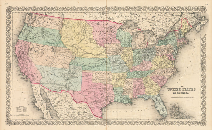 Antique Map of the United States of America by Joseph H. Colton, 1856 - Colton's Map of the United States
