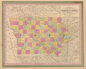 A New Map of the State of Iowa by: T. Cowperthwait, 1852