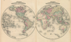 1861 Johnson's Western Hemisphere / Eastern Hemisphere