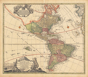 1730 Totius Americae Septentrionalis et Meridionalis Novissima Repraesentatio