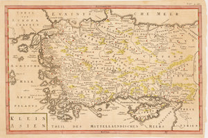 Klein Asien By: Siegmund Jakob Baumgarten Date: 1763 - 1792 (c) Size: 9 x 14 inches - Antique, Vintage, Rare, Turkey, Cyprus,