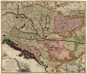 1705 Regnorum Hungariae, Dalmatiae, Croatiae, Sclavoniae, Bosniae, Serviae, et Principatus Transylvaniae typus acciaratior, et Plane Novus...