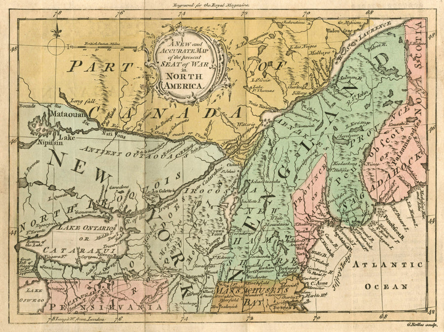 1759 A New and Accurate Map of the Present Seat of War in North America