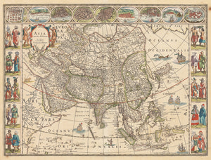 Authentic Antique Map of Asia: Asia Noviter Delineata By: Willem Blaeu Date: 1635 (circa) Amsterdam