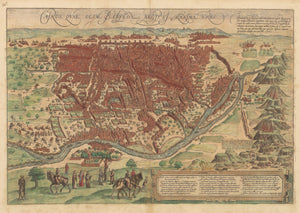 Authentic Antique Map: Cairus Quae Olim Babylon Aegypt Maxima Urbs By: Braun / Hogenberg Date: 1572 (circa)
