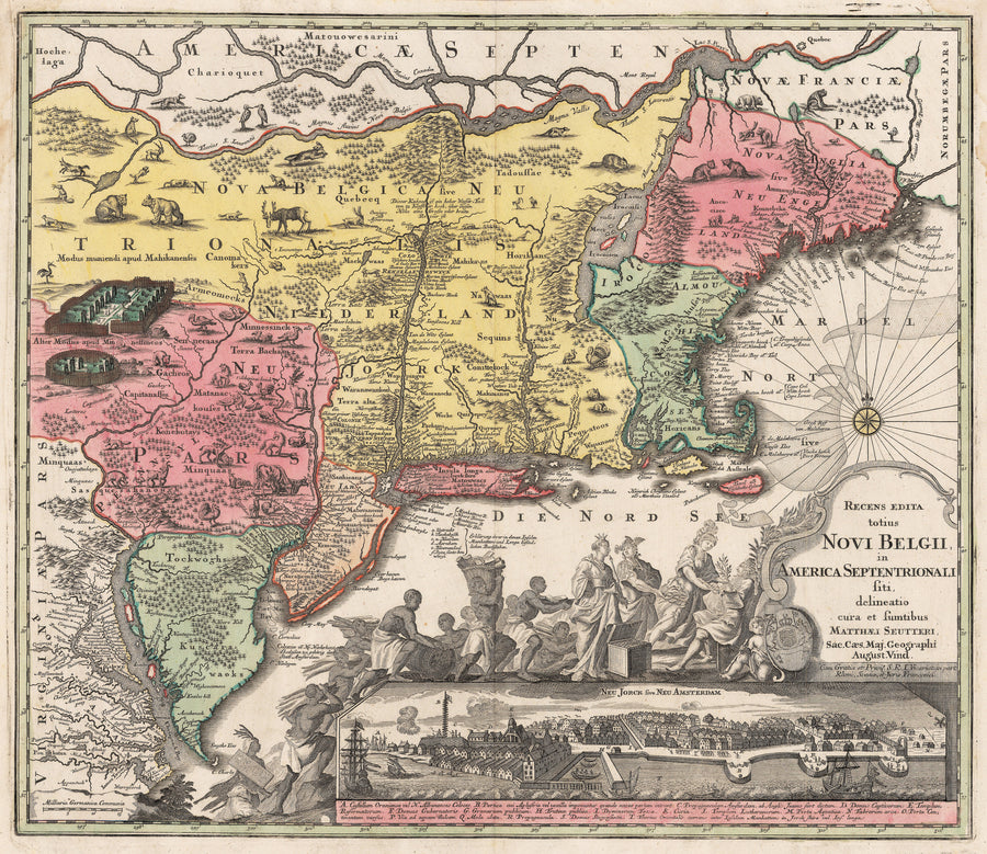 1730 Recens Edita totius Novi Belgii in America Septentrionali...