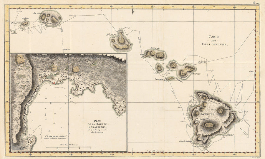 1784 Carte des Isles Sandwich