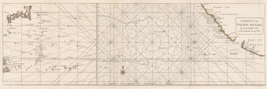 1748 A Chart of the Pacific Ocean from the Equinoctial to the Latitude of 39 1/2d. No.