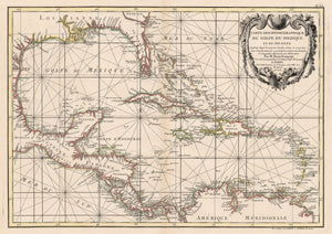 1780 Carte Geo-Hydrographique du Golfe du Mexique et de ses Isles...