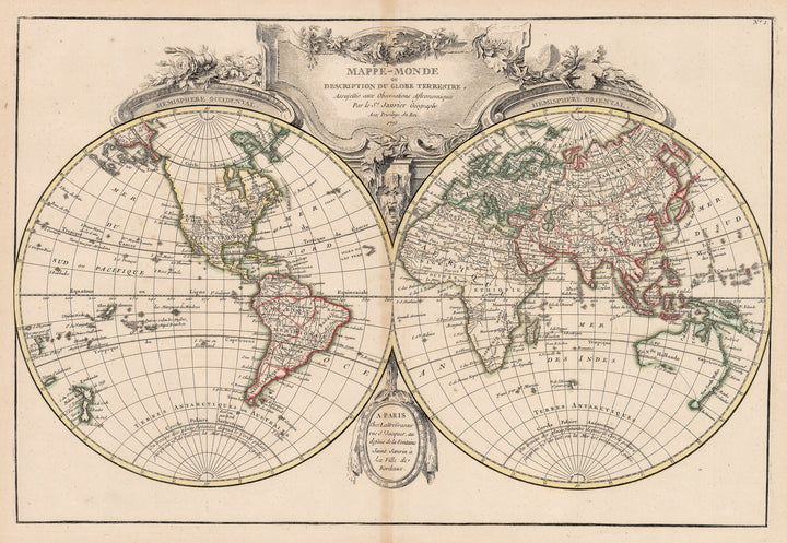 1775 Mappe-Monde ou Description du Globe Terrestre