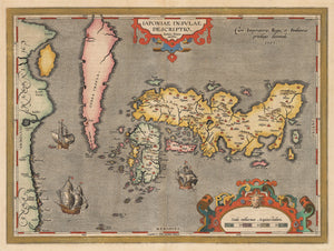 Authentic Antique Map of Japan and Korea: Japoniae Insulae Descriptio Ludoico Teisera Auctore By: Abraham Ortelius Date: 1603 (published) Antwerp