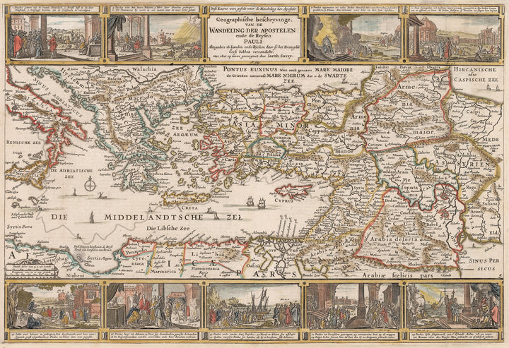 1648 Geographische Beschryvinge van de Wandeling der Apostelen ende de Reysen Pauli…