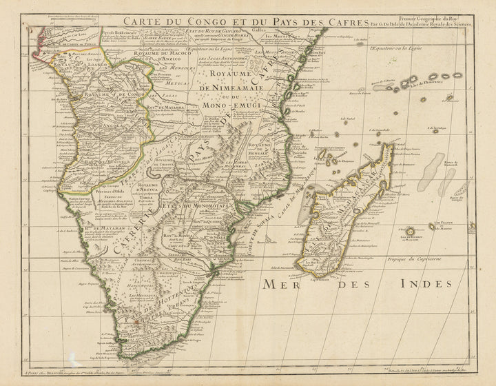 1780 Carte Du Congo et du Payes des Cafres…