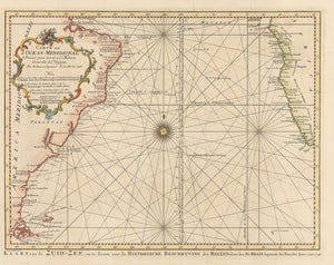 Authentic Antique Map of the southern Atlantic Ocean with portions of South American and Africa: Carte de L’Ocean Meridional Dressee pour Servir a l’Histoire Generale des Voyages... By: Bellin / Van Schley Date: 1746 (dated) 