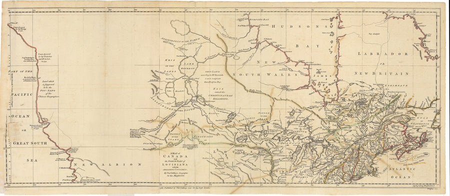 1762 A Map of Canada and the North Part of Louisiana with the Adjacent Countrys