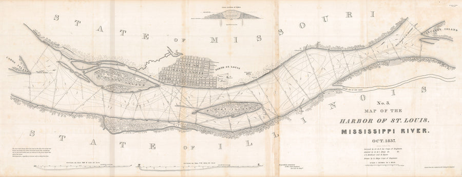 1837 No. 3 Map of the Harbor of St. Louis Mississippi River