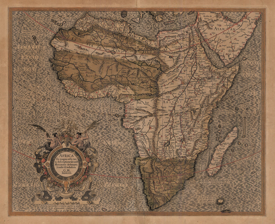 Authentic Antique Map of Africa: Africa Ex magna orbis terre descriptione Gerardi Mercatoris desumpta, Studio & industria Gerard Mercator (Junior) Date: 1607 (published) Amsterdam