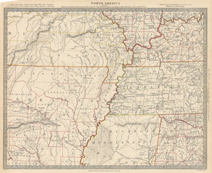 1833 North America Sheet X Parts of Missouri Illinois Kentucky Tennessee Alabama Mississippi and Kansas