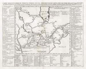 1719 Carte Particuliere du Fleuve Saint Louis Dressee Sur Les Lieux Avec Les Noms Des Savages Du Pais…